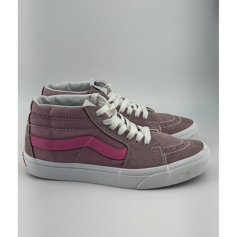 Vans Sk8 Mid Shoes Womens 7.5 Mens 6 Nostalgia Rose Pink Lace Up Skate  721356